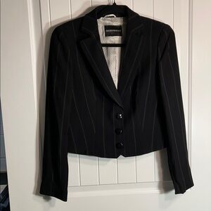 Emporio Armani Black Pinstripe Women's Blazer
